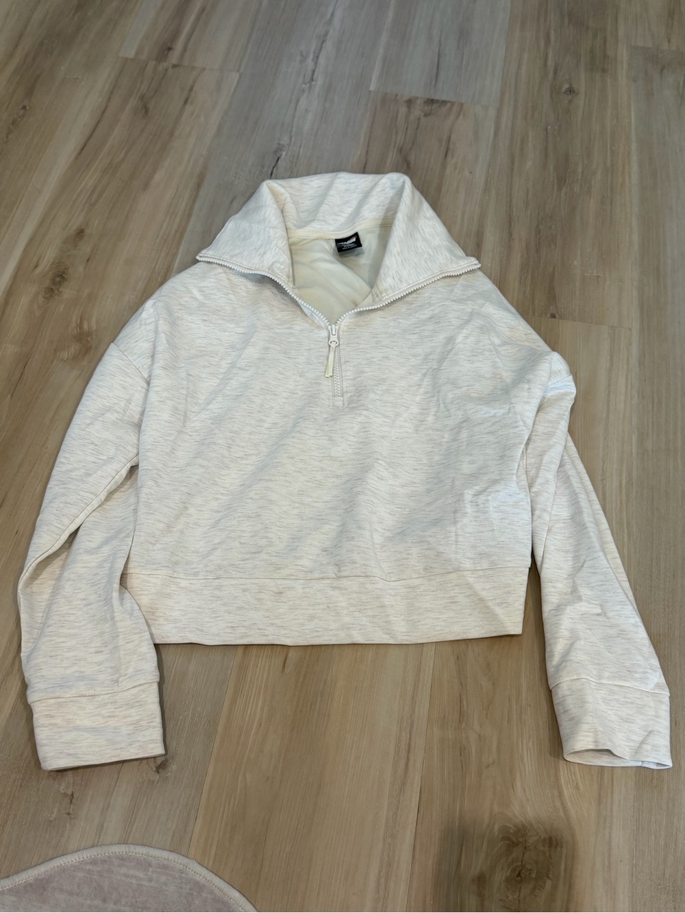 Quarter-Zip Cream Women's Pullover Top